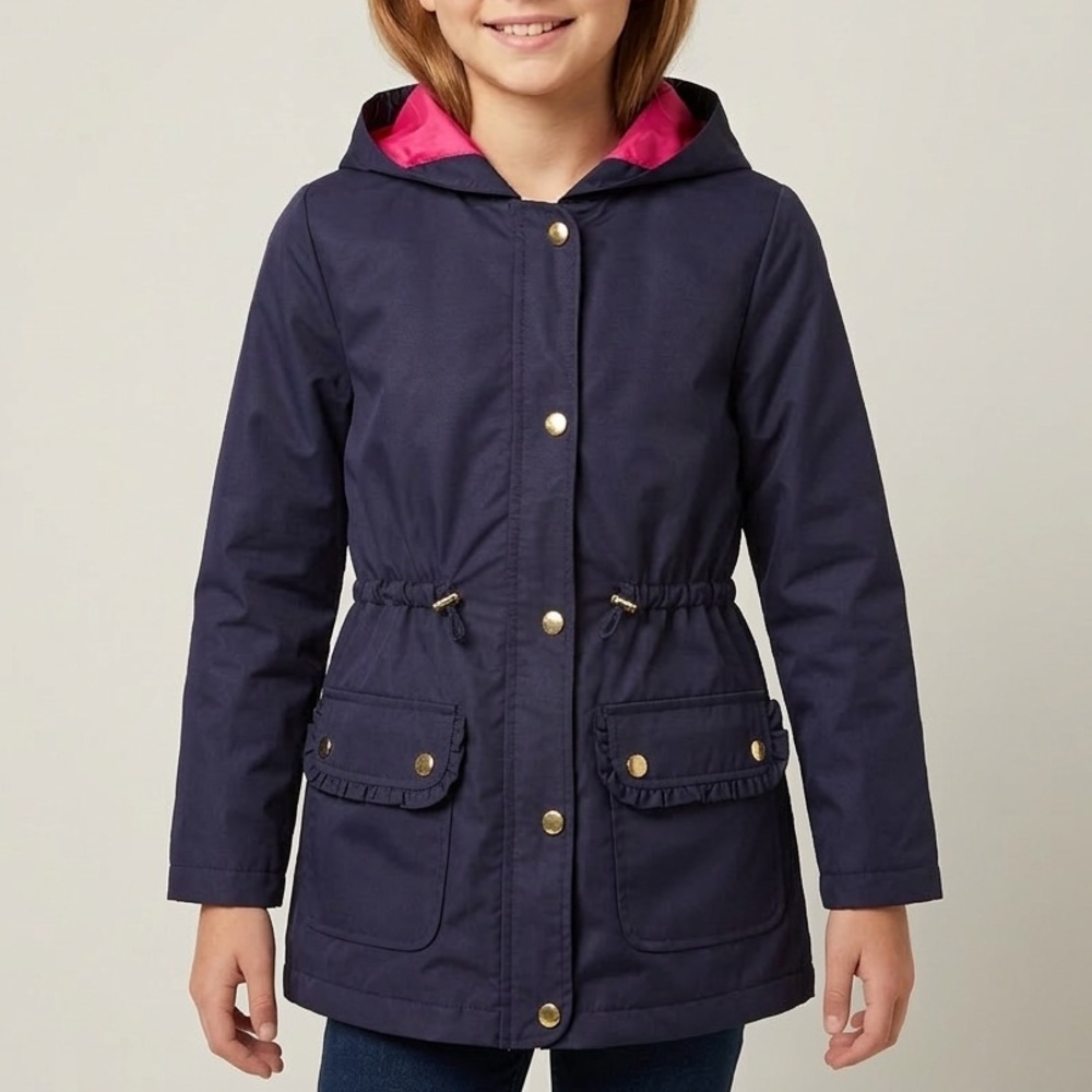 The Children's Place Navy Blue Hooded Utility Anorak Jacket Size L 10/12